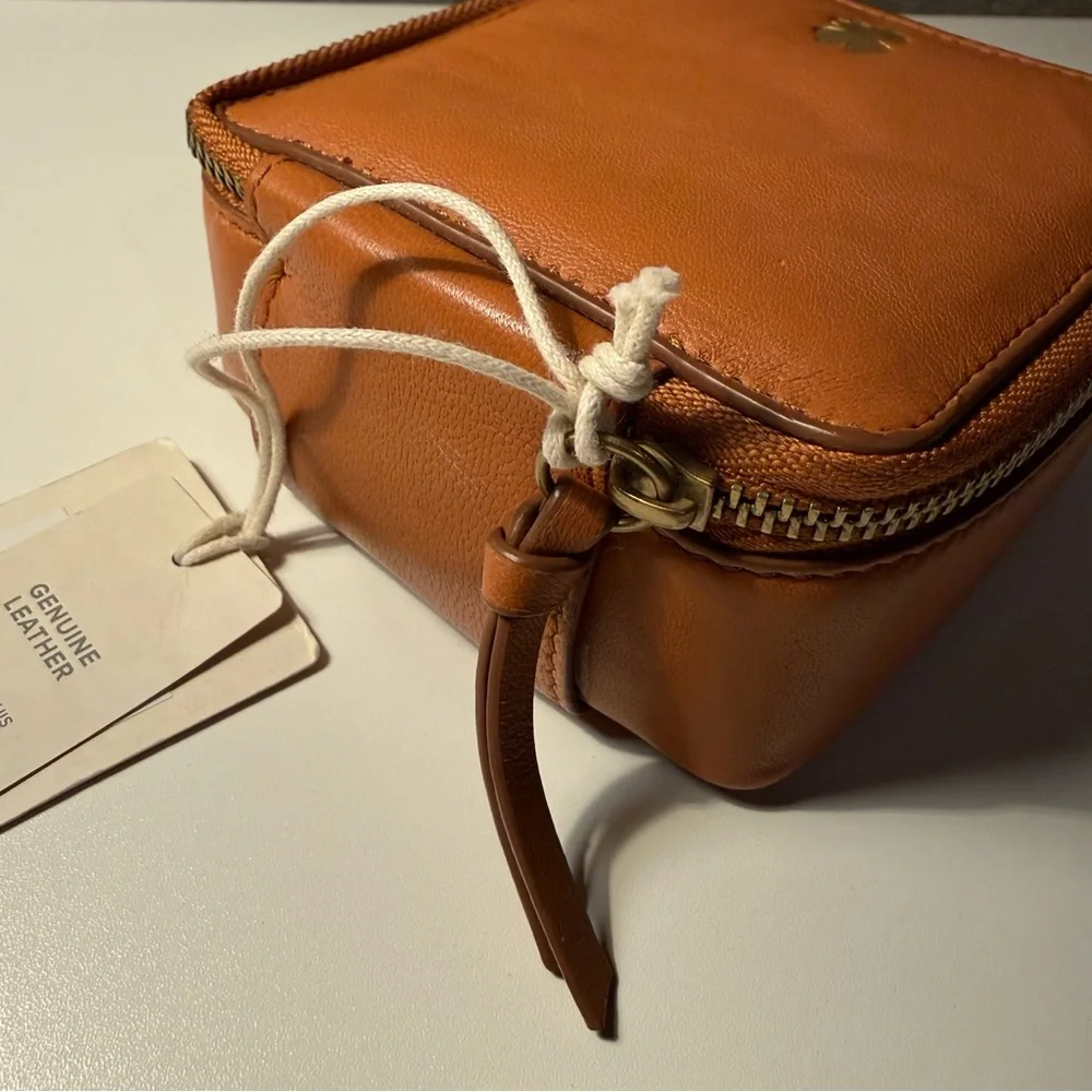 LUCKY BRAND Leather Jewelry Case in Cognac Brown